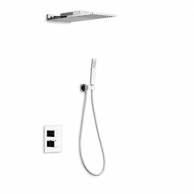 Chroom verborgen thermostatisch douchesysteem